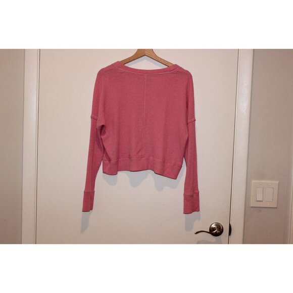 Abercrombie & Fitch Womens Pink Ribbed Button-Up Cardigan Sweater Size S - Picture 7 of 8